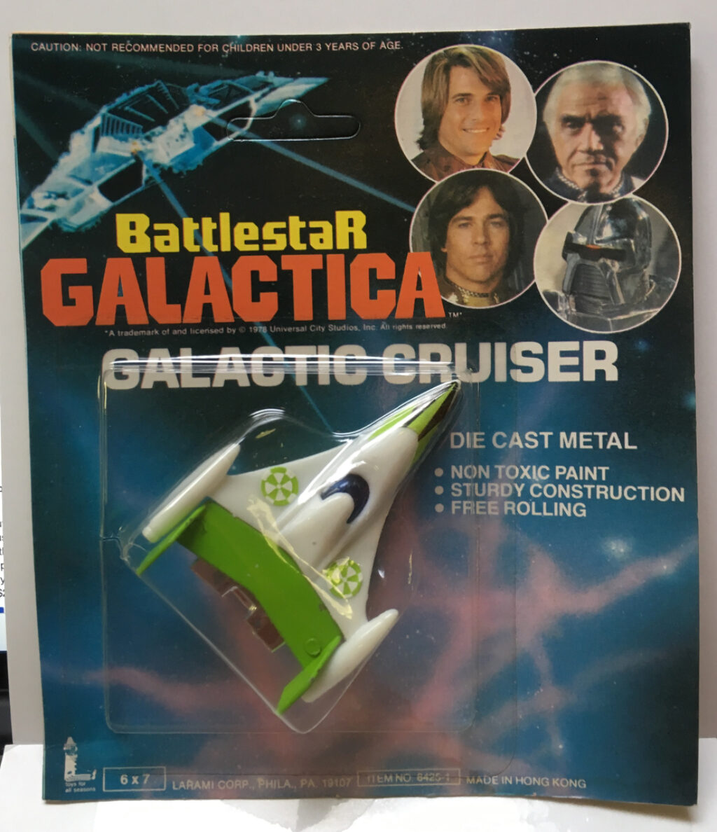 1978 MOC Larami Battlestar Galactica Die Cast Green Galactic Cruiser