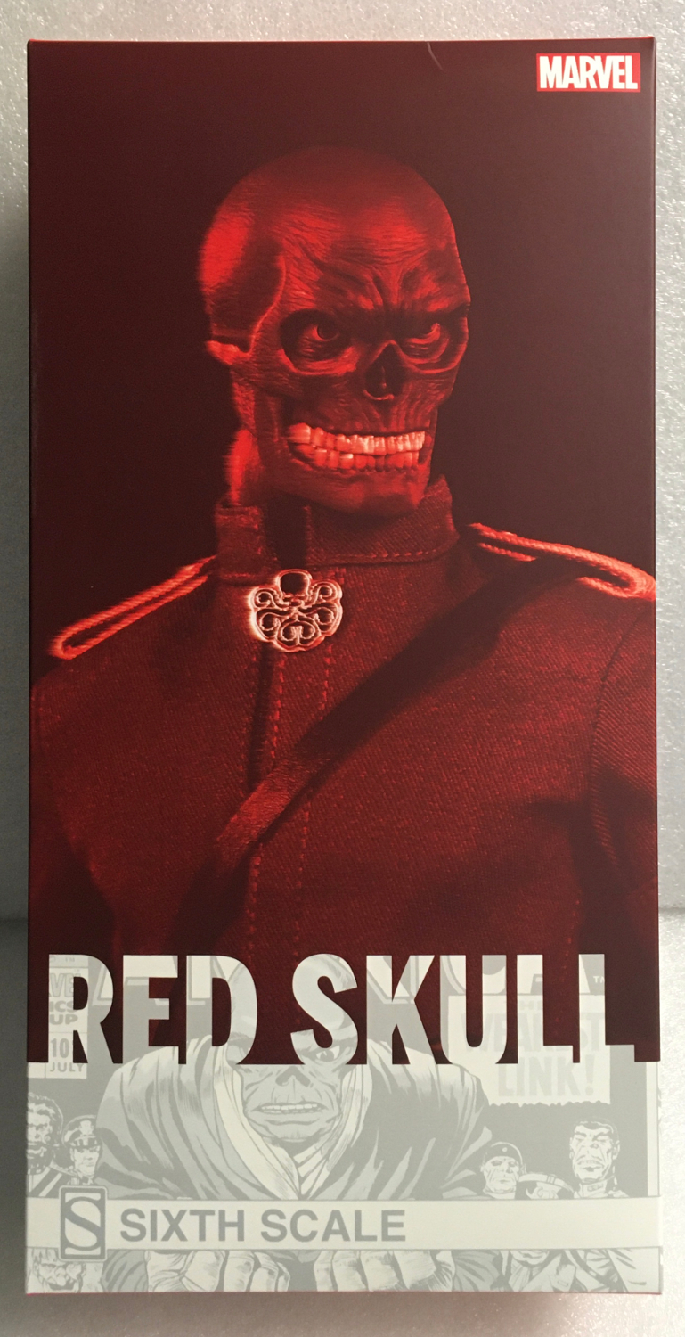 1/6 Scale Action Figure Stand Display Box Red Skull 