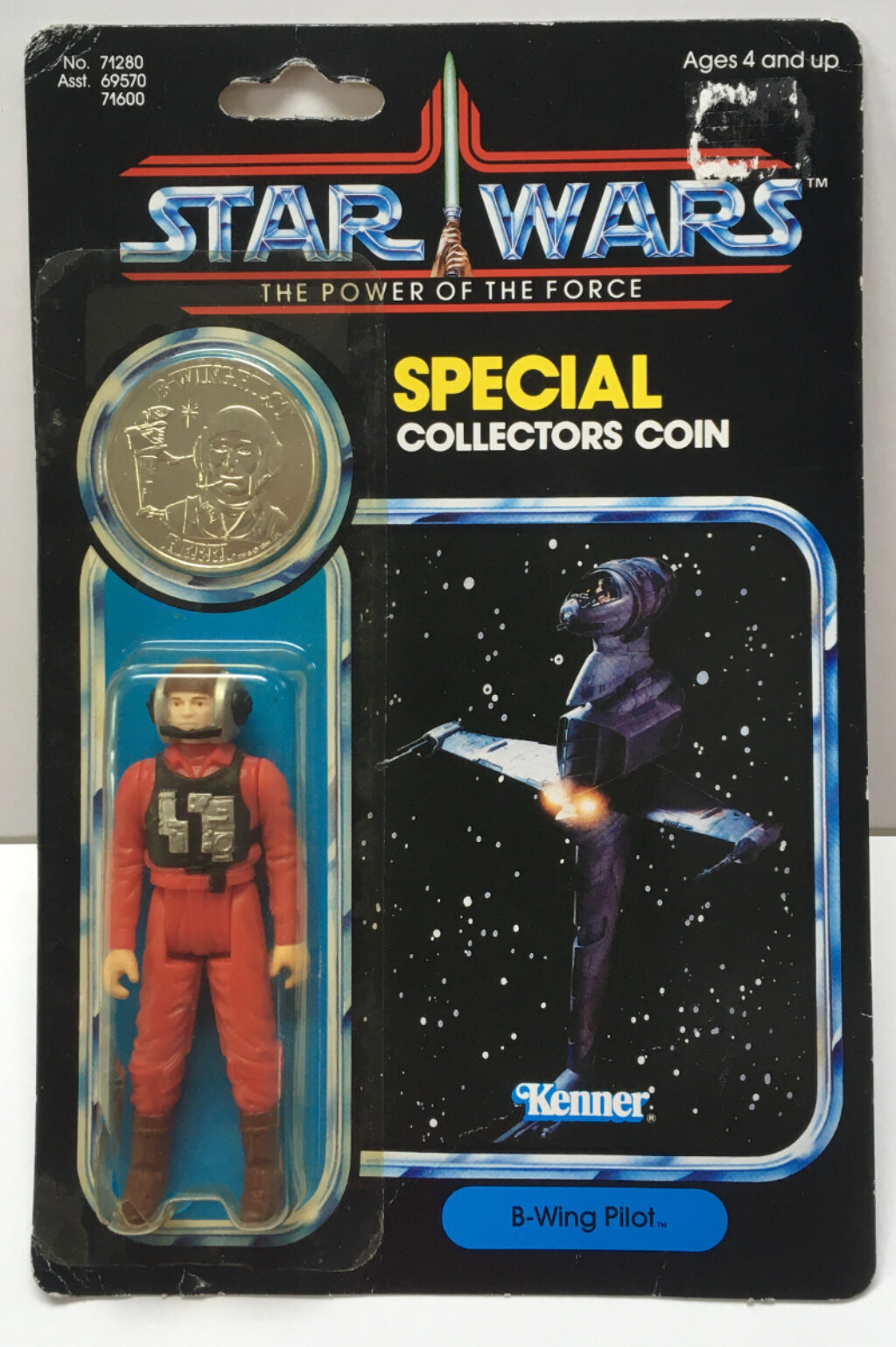 1984 MOC Kenner Star Wars POTF B-Wing Pilot on 92-Back Card 1