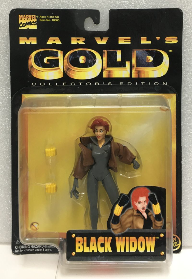toy biz marvel's gold black widow action figure 1