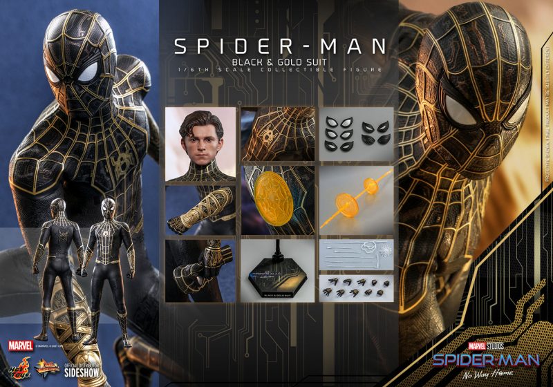 Hot Toys Spider-Man Far From Home Black & Gold Suit 1:6 Scale Figure 3