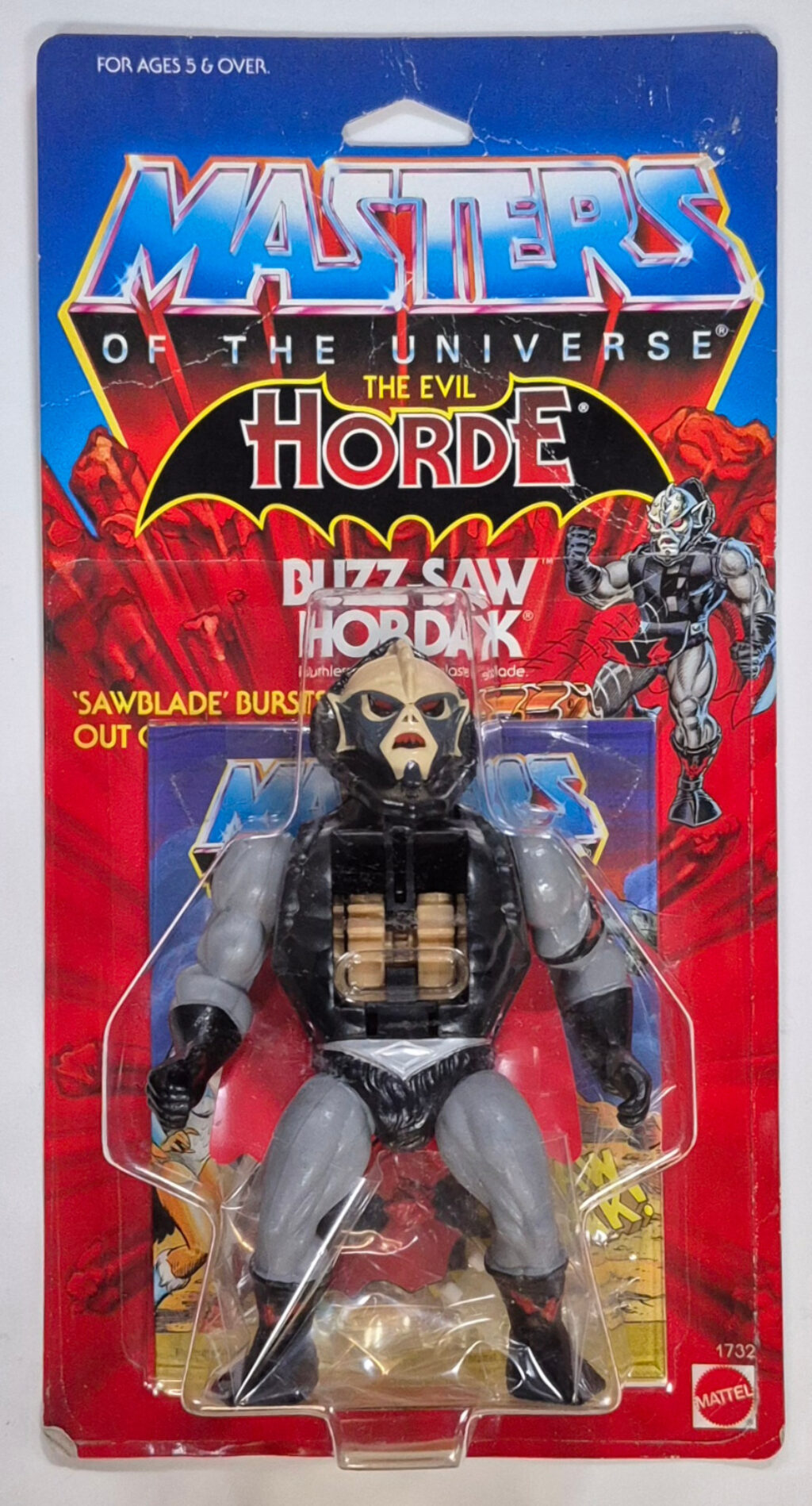MOC 1986 Masters of the Universe (MOTU) Buzz Saw Hordak Action Figure on Factory Sealed Card 1