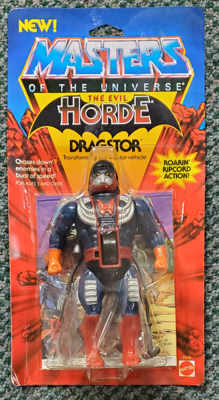 MOC 1986 Masters of the Universe (MOTU) Dragstor Action Figure on Factory Sealed Card 1