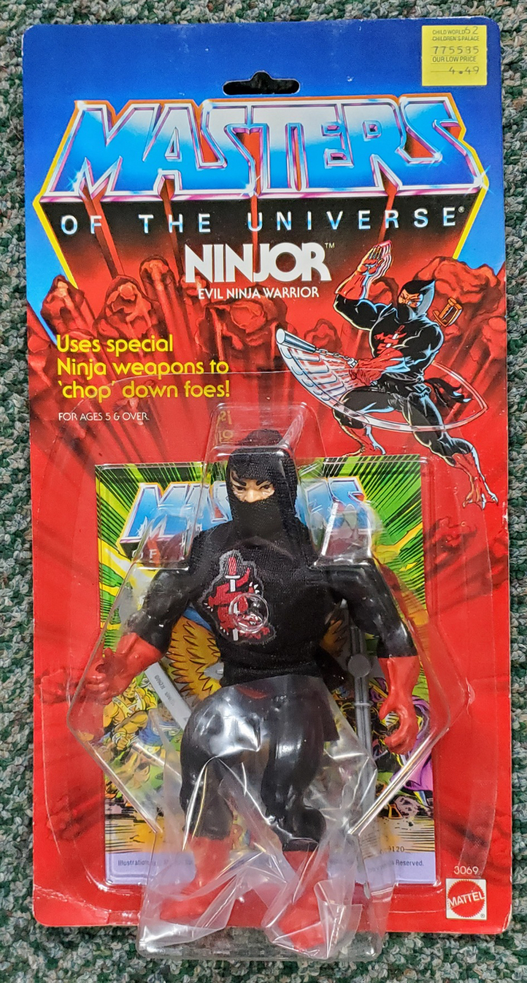 MOC 1986 Masters of the Universe (MOTU) Ninjor Action Figure on Factory Sealed Card 1