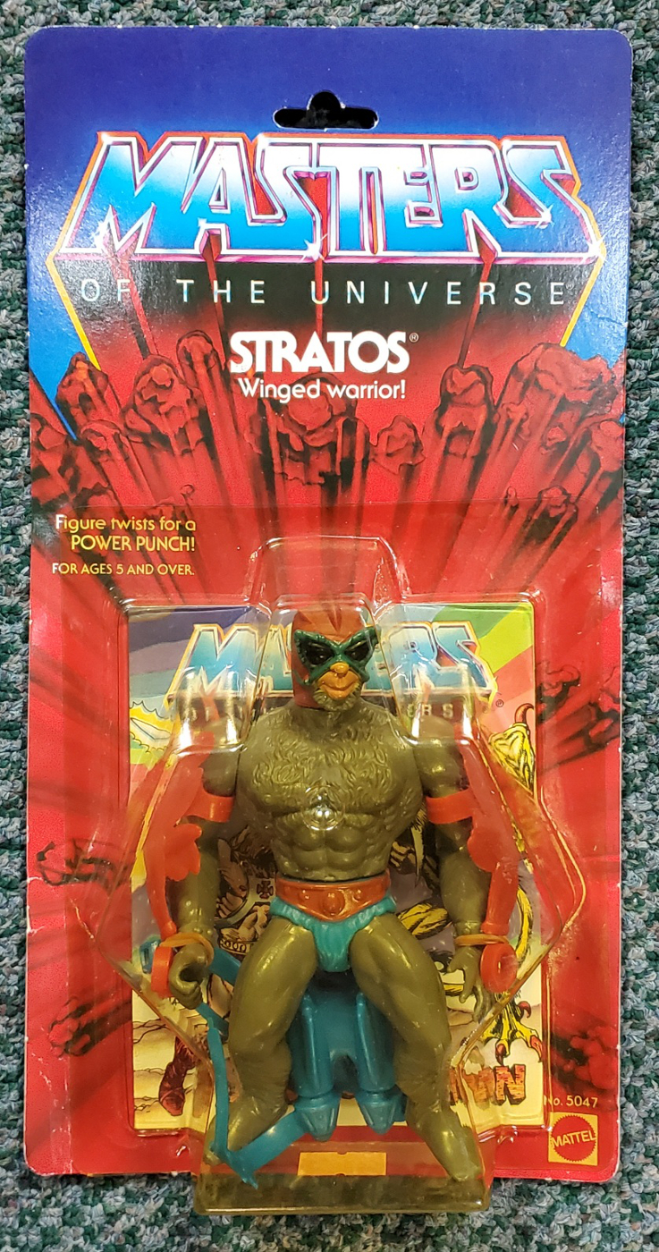 MOC 1982 Masters of the Universe (MOTU) Stratos Action Figure on Factory Sealed Card 1
