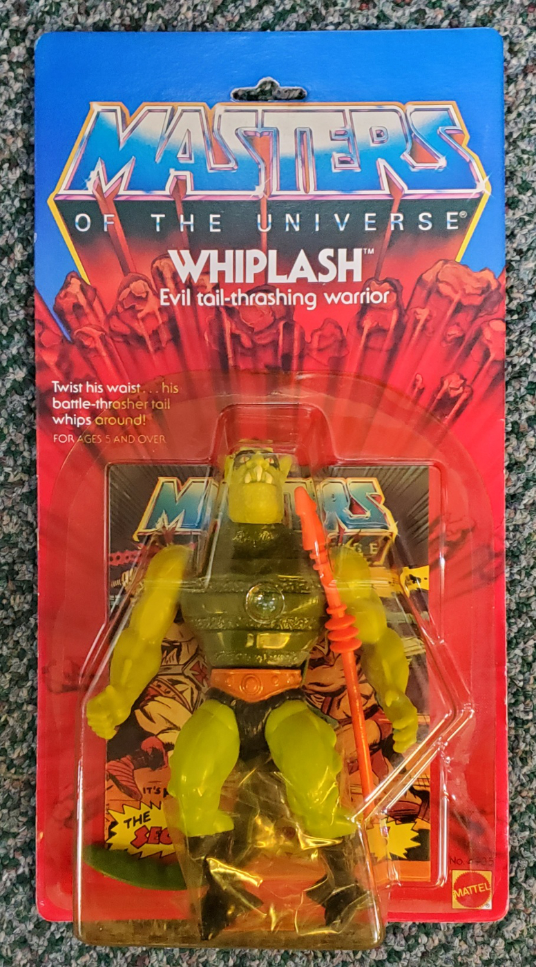 MOC 1983 Masters of the Universe (MOTU) Whiplash Action Figure on Factory Sealed Card 1