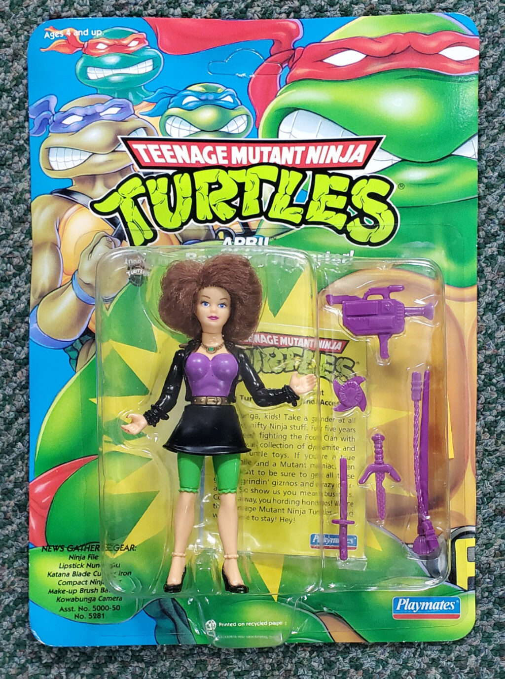 MOC TMNT April the Ravishing Reporter Action Figure Mint on Unpunched Factory Sealed Card 1