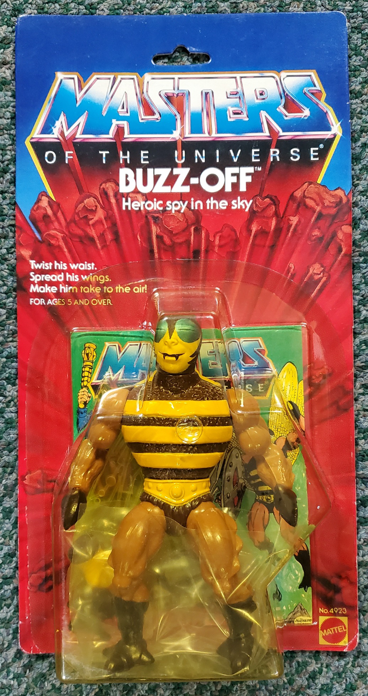 MOC 1983 Masters of the Universe (MOTU) Buzz-Off Action Figure on Factory Sealed Card 1