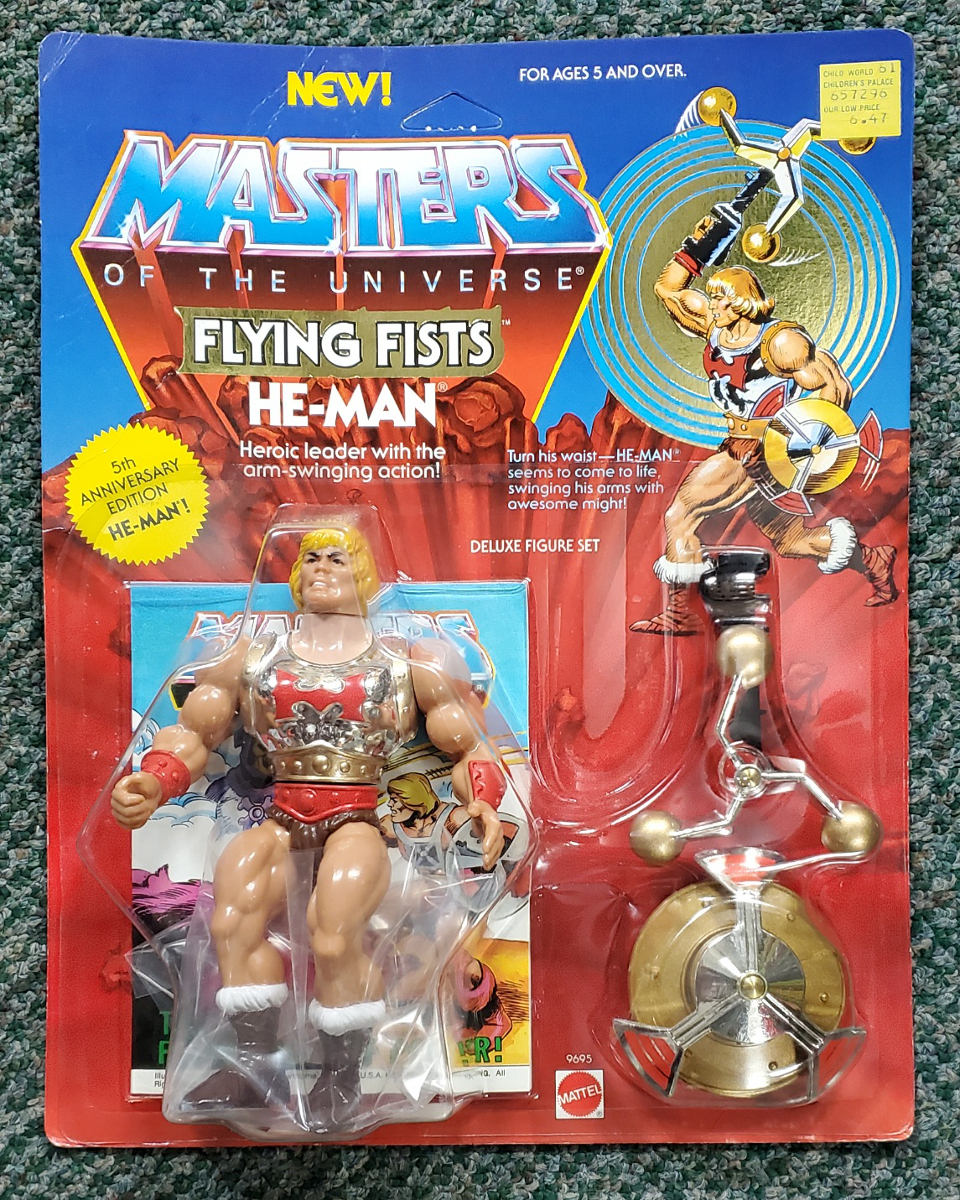 MOC 1985 Masters of the Universe (MOTU) Flying Fists He-Man Action Figure on Unpunched Factory Sealed Card 1