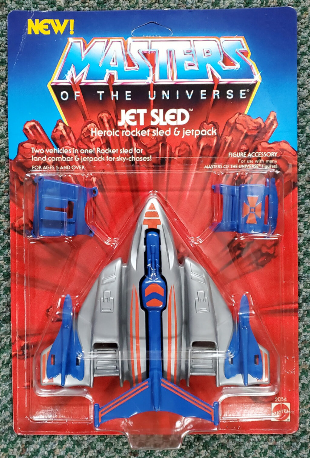 MOC 1985 Masters of the Universe (MOTU) Jet Sled on Unpunched Factory Sealed Card 1