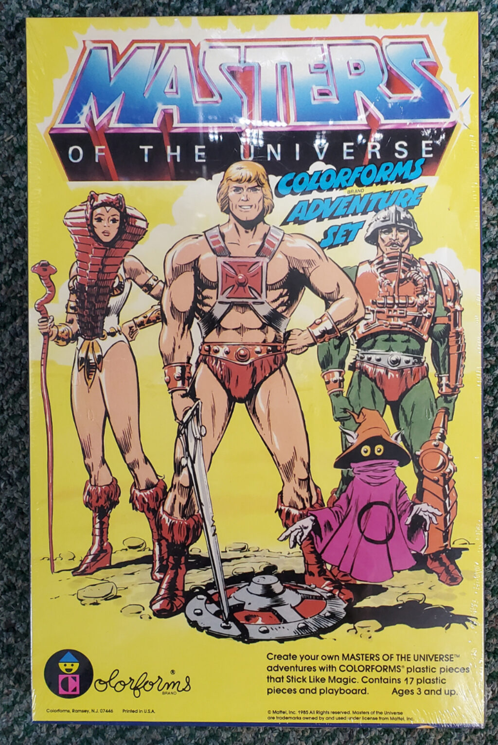 MISB 1985 Masters of the Universe (MOTU) Colorforms Adventure Set in Factory Sealed Box 1
