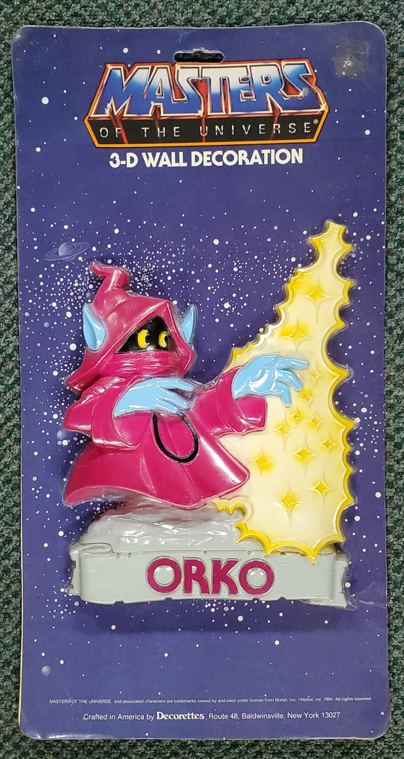 MOC 1984 Masters of the Universe (MOTU) Orko 3-D Wall Plaque Decoration on Factory Sealed Card 2