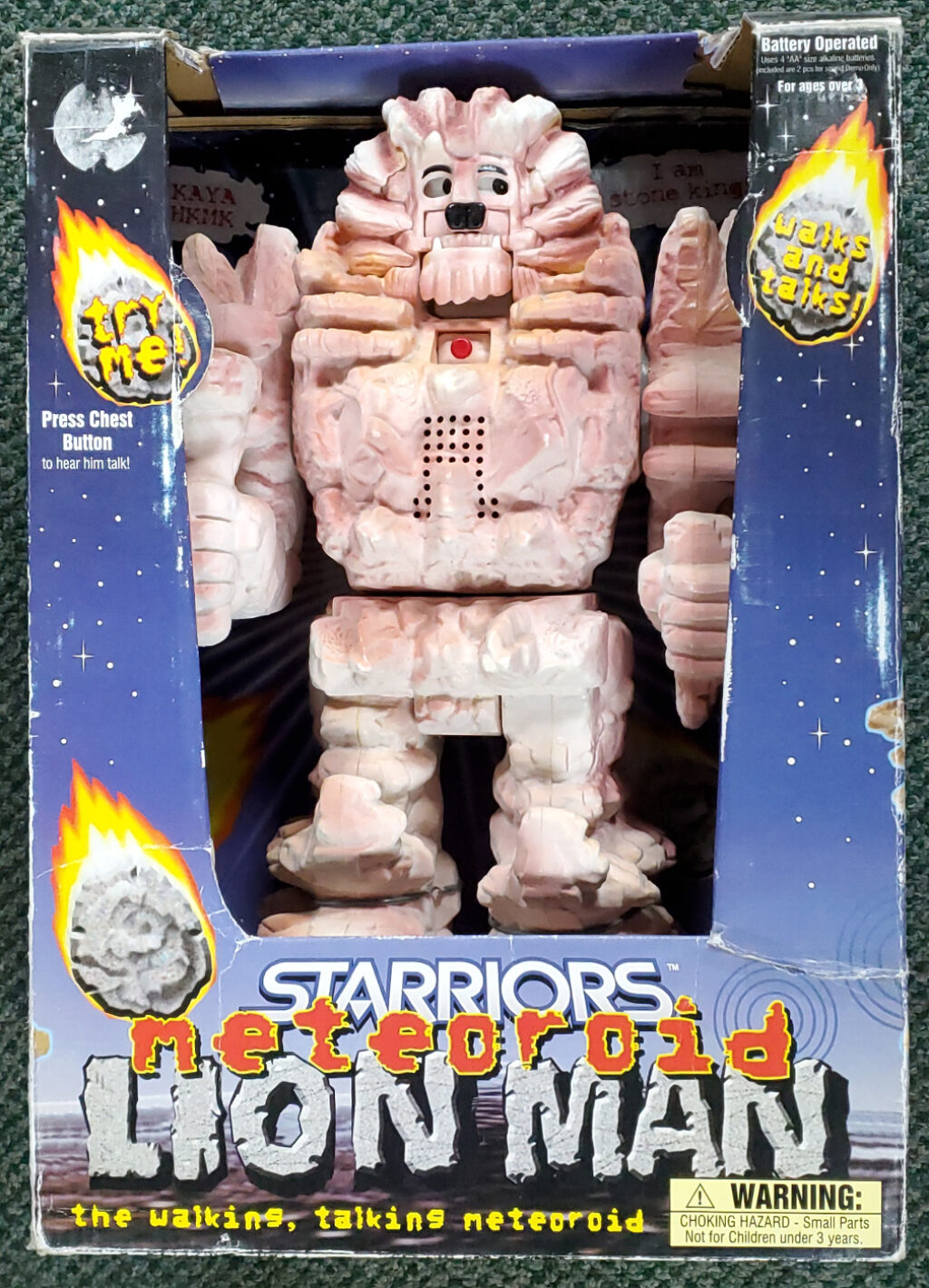1998 Starriors Meteoroid Lion Man Battery-Operated Robot in the Box 1