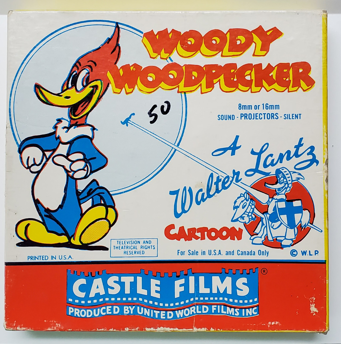 Castle Films Woody Woodpecker #521 Hot Rod Huckste 8 mm of 16 mm Complete Edition Film Reel in the Box 1