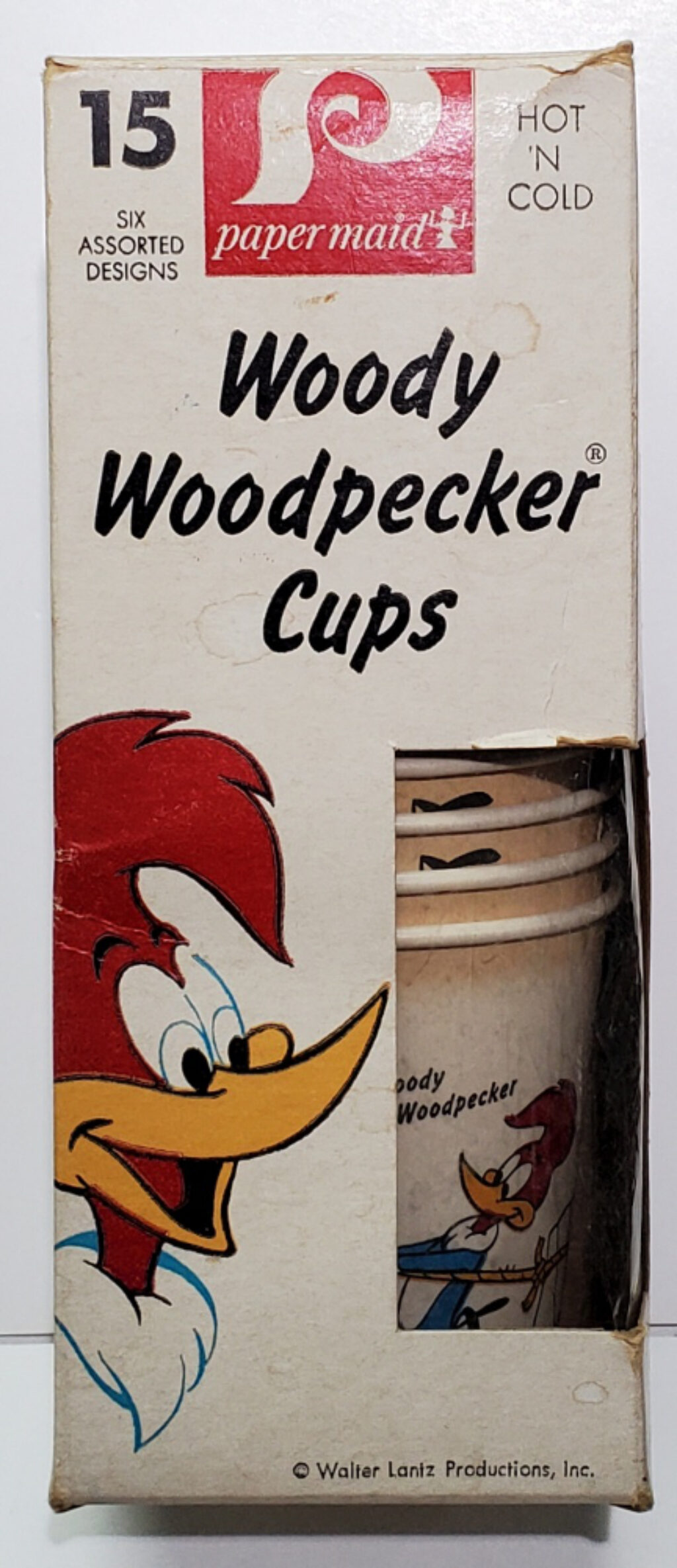 1960's Box of Woody Woodpecker Paper Maid Drink Cups 1