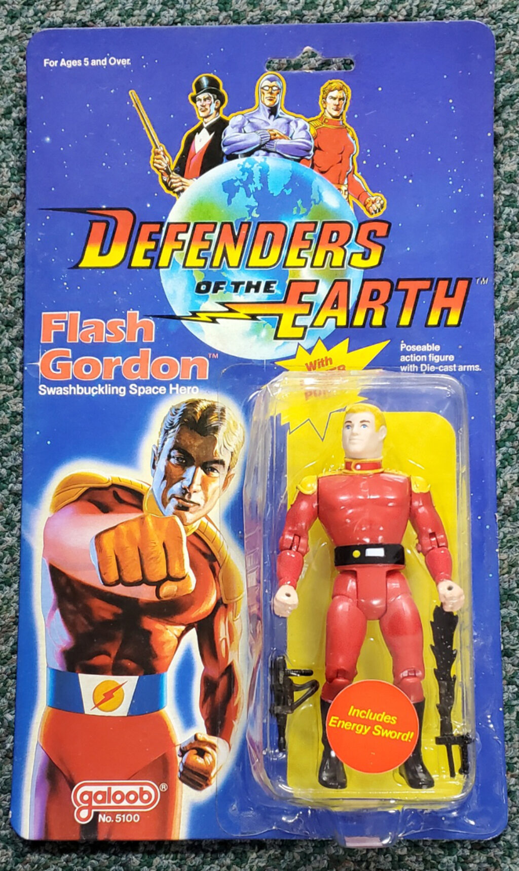 MOC Galoob Defenders of the Earth Flash Gordon Action Figure: Factory Sealed 1