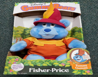 1985 Fisher-Price Disney’s Gummi Bears Tummi Gummi 18″ Plush Bear – Mint in Box