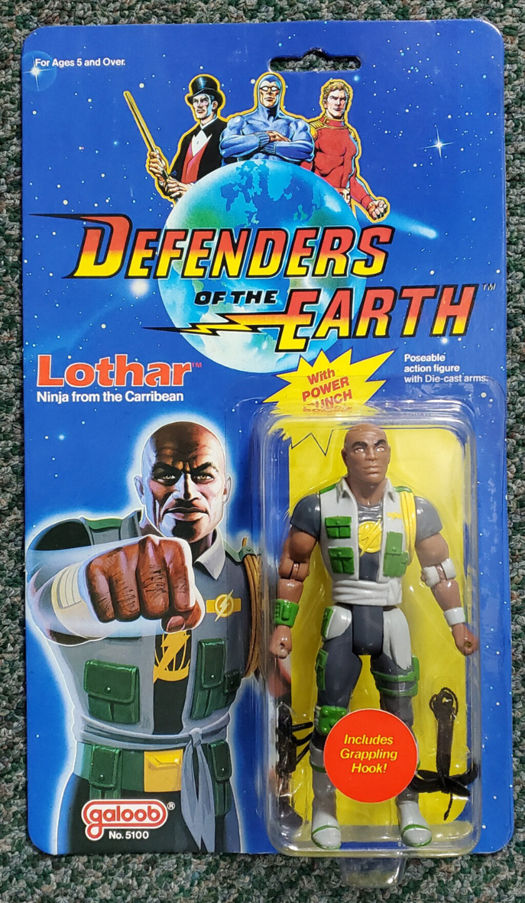 MOC Galoob Defenders of the Earth Lothar Action Figure: Factory Sealed 1