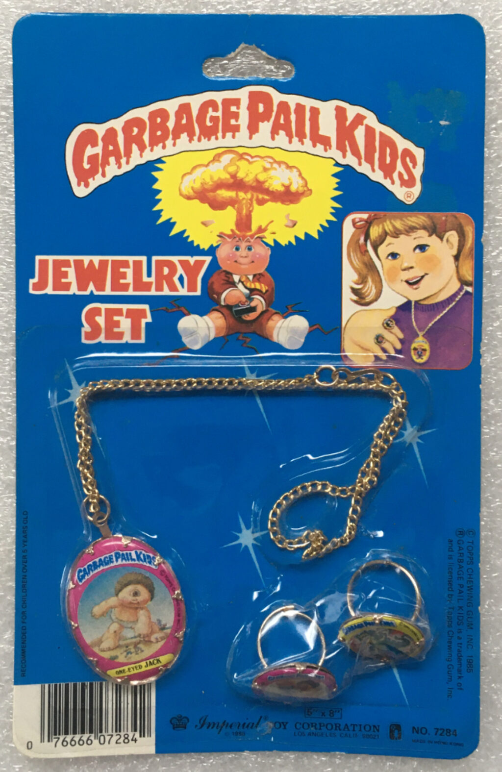 MOC 1986 Garbage Pail Kids (GPK) Jewelry Set: One-Eyed Jack, Cranky Frankie & Charred Chad