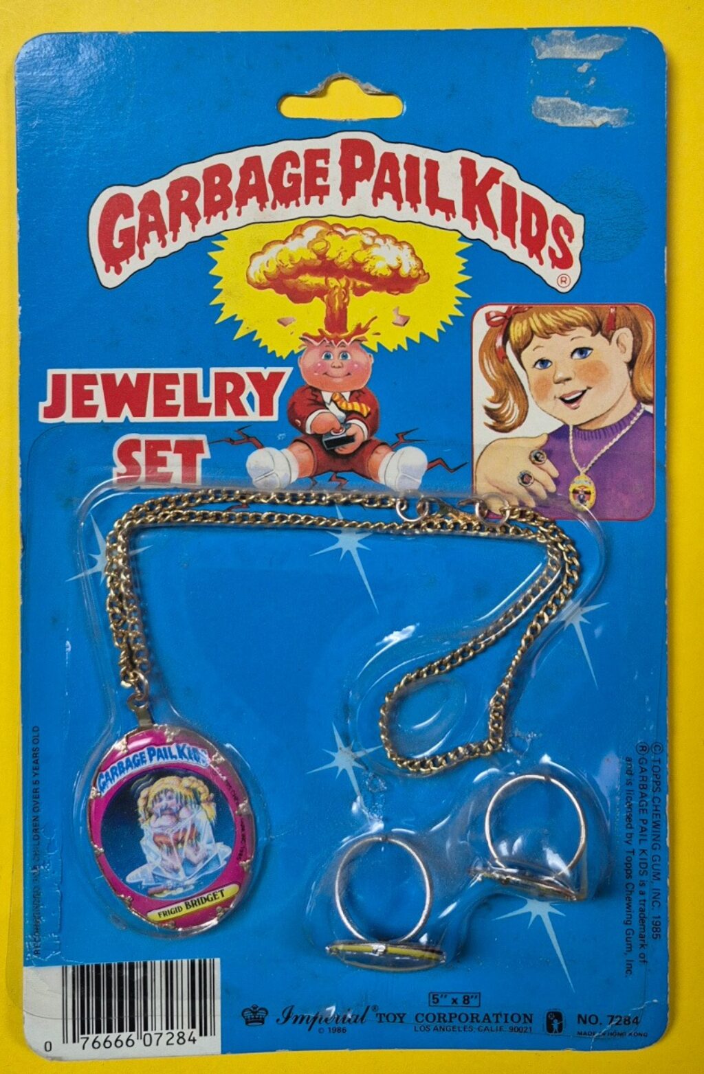MOC 1986 Imperial Toys Garbage Pail Kids (GPK) Jewelry Set: Frigid Bridget, Slobby Robbie & New Wave Dave