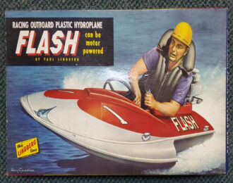 1960 Lindberg Flash Racing Outboard Hydroplane Model Kit in the Box