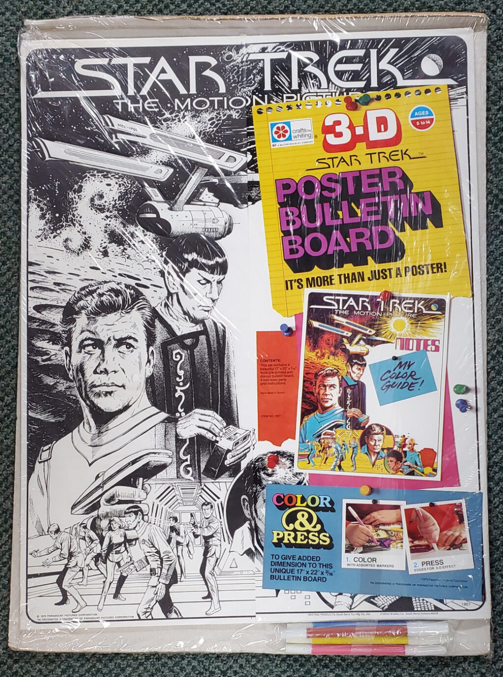 1979 MIP Milton Bradley Star Trek 3-D Poster Bulletin Board 1