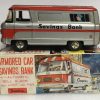1960's Cragstan Tin Friction Armored Car Savings Bank in the Box 1