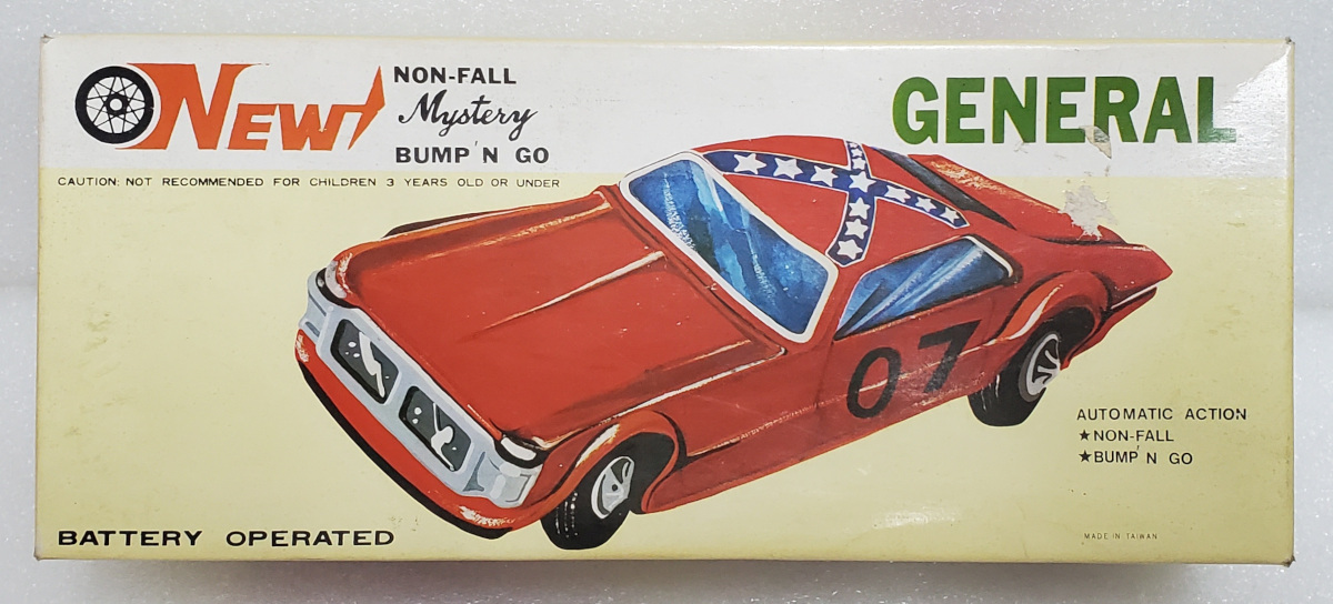 1980's General Battery-Operated Tin Litho Dodge Charger in the Box 1