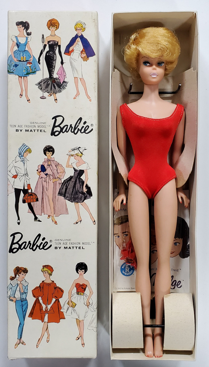 1962 Mattel #850 Platinum Blonde Bubble Cut Barbie in the Box 1