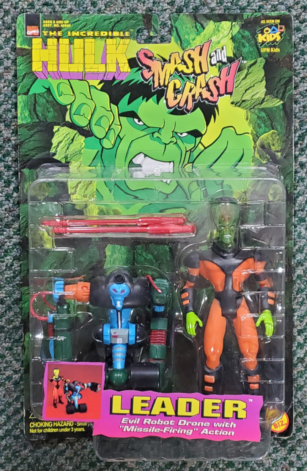 Toy Biz Incredible Hulk Smash and Crash Leader Action Figure: Mint on Card 1
