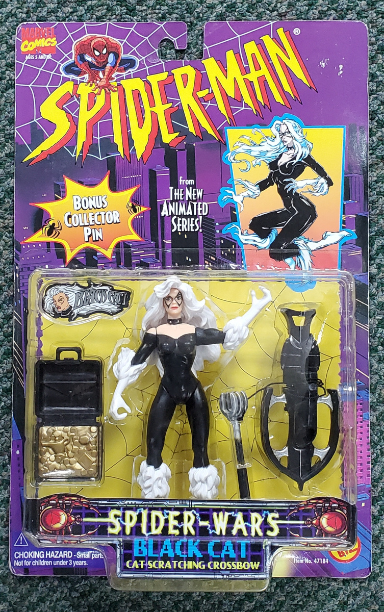 Toy Biz Spider-Man The Animated Series Spider-Wars Black Cat Action Figure: Mint on Card 1