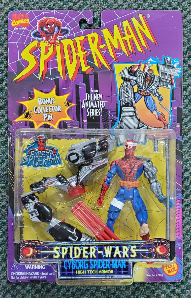Toy Biz Spider-Man The Animated Series Spider-Wars Cyborg Spider-Man Action Figure: Mint on Card 1