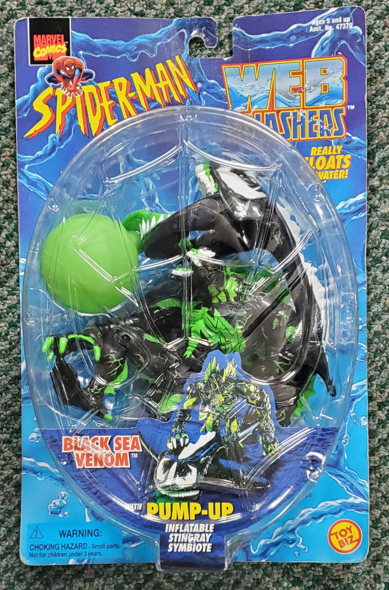 Toy Biz Spider-Man Web Splashers Black Sea Venom Action Figure: Mint on Card 1