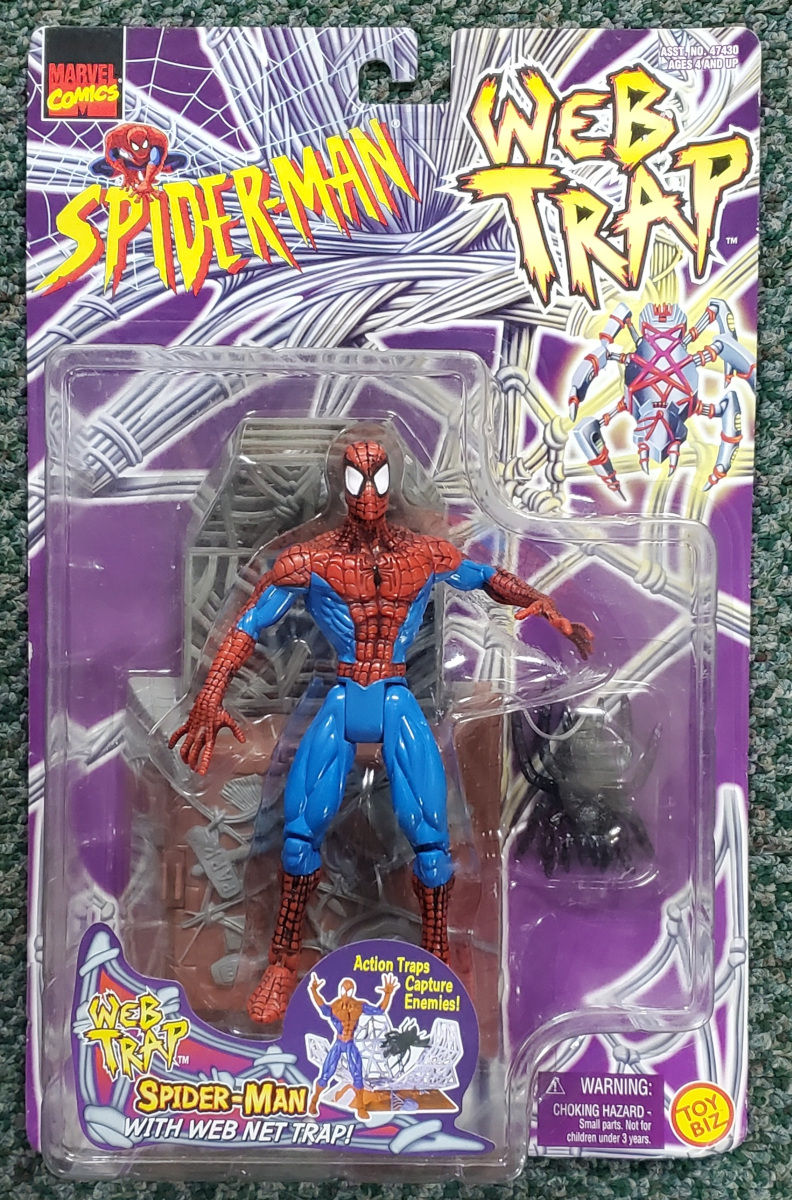 Toy Biz Spider-Man Web Trap Series Spider-Man Action Figure: Mint on Card 1