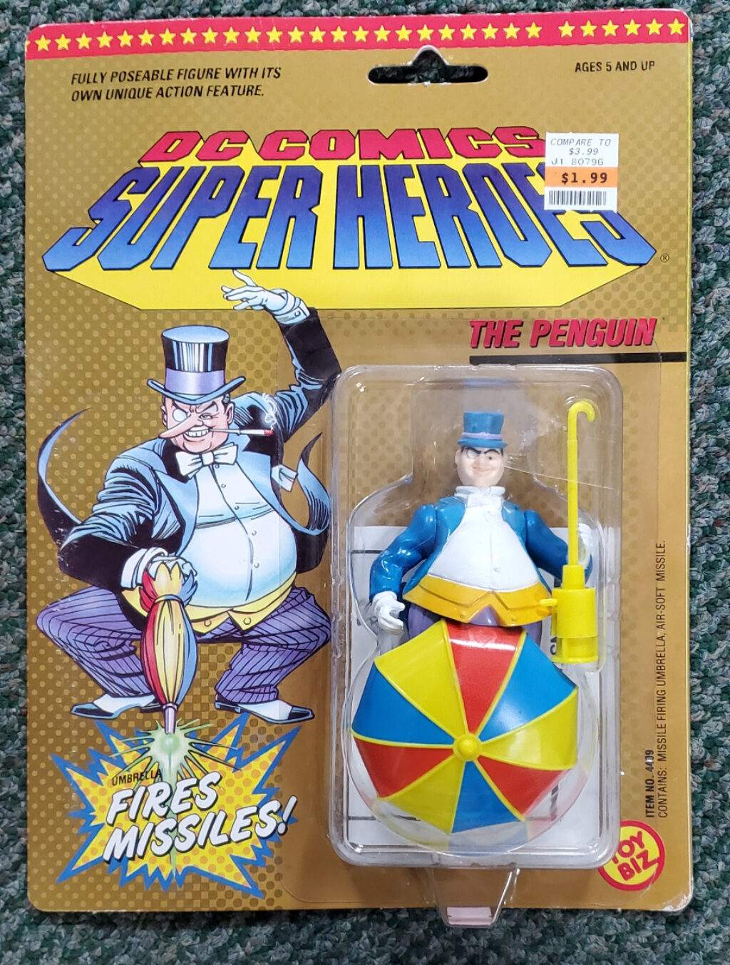 Toy Biz DC Comics Super Heroes The Penguin Action Figure: Mint on Card 1