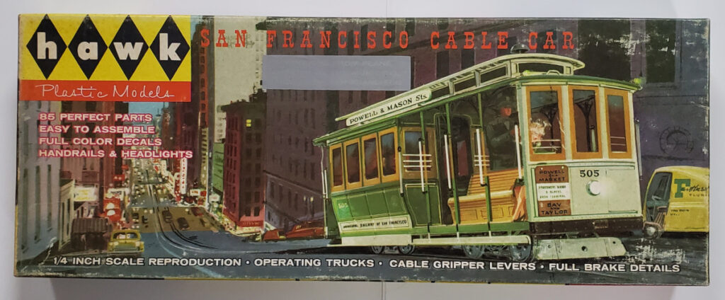Vintage 1959 Hawk San Francisco Cable Car Model Kit: Complete and Unbuilt in Box 1