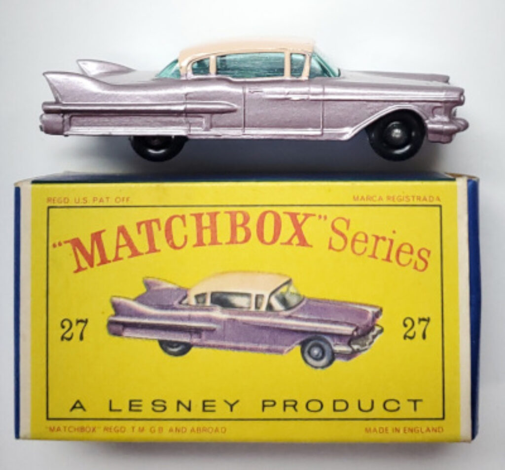 Mint 1960 Matchbox 27-C Cadillac Sixty Special in the Mint D2 Box 1