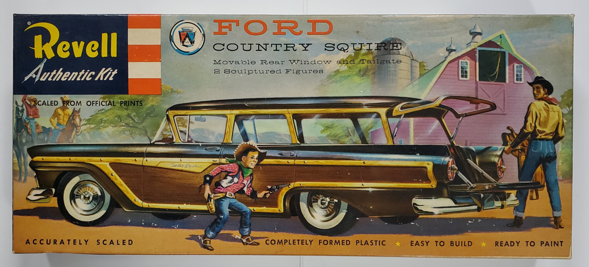 1957 Revell Ford Country Squire Station Wagon Model Kit: Complete & Unbuilt 1