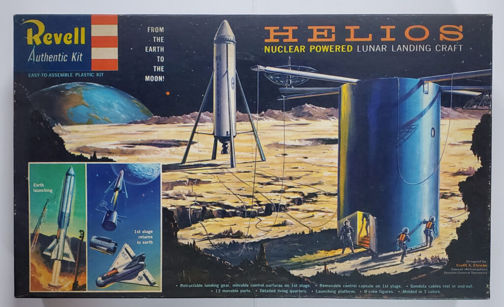 1959 Revell Helios Nuclear Powered Lunar Landing Craft Model Kit: Complete & Unbuilt 1