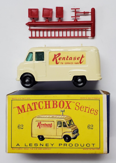 Mint 1963 Matchbox 62B Commer Rentaset Van Complete in Original Box 1