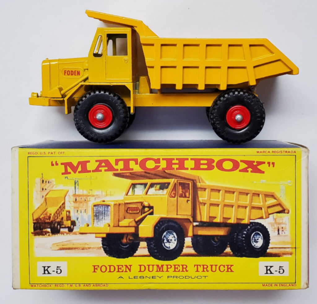 Mint 1962 Matchbox K-5 Foden Dumper Truck in Original Box 1