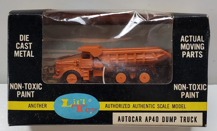 1960's Mercury Toy Lit'l Toy Die Cast Autocar AP40 Dump Truck: Mint in Box 1