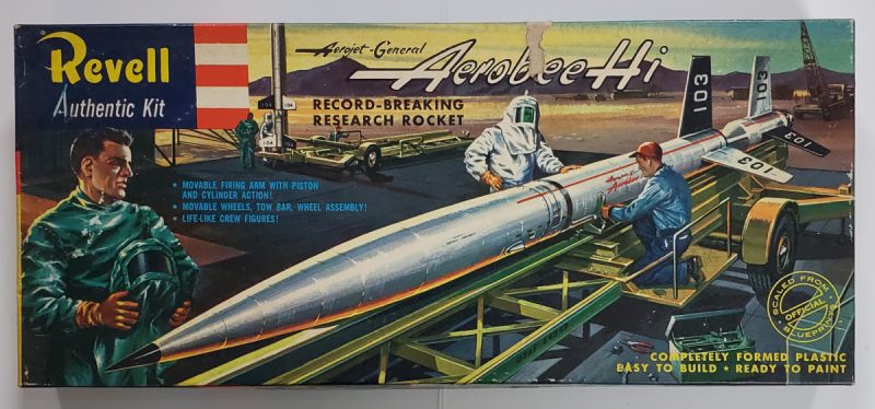 Vintage 1958 Revell Aerojet General Aerobee Hi Record-Breaking Research Rocket Model Kit in the Box 1
