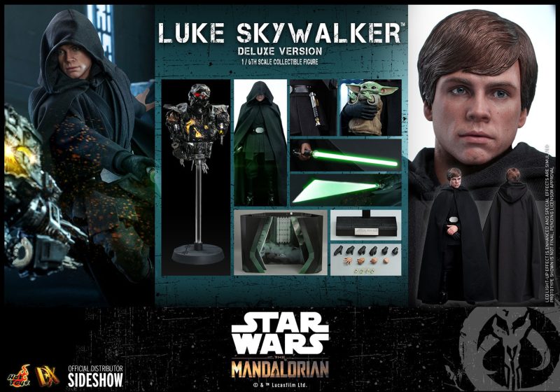 Hot Toys Star Wars The Mandalorian Deluxe Luke Skywalker with Grogu 1:6 Scale Figure 3