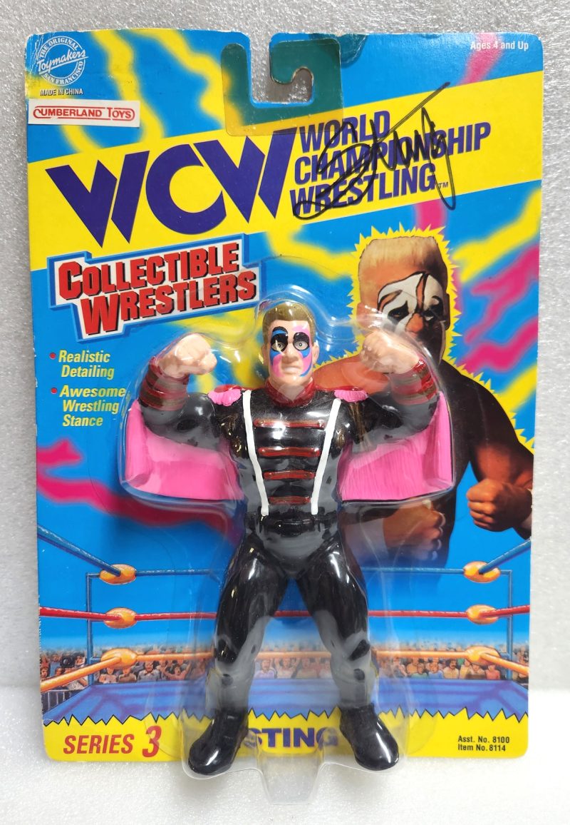 MOC 1994 Cumberland Toys WCW World Championship Wrestling Series 3 Sting Signed Action Figure - Factory Sealed