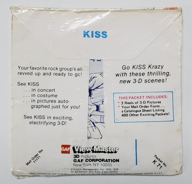 1979 KISS GAF View-Master Special Subjects K-71 Reel Set – Factory