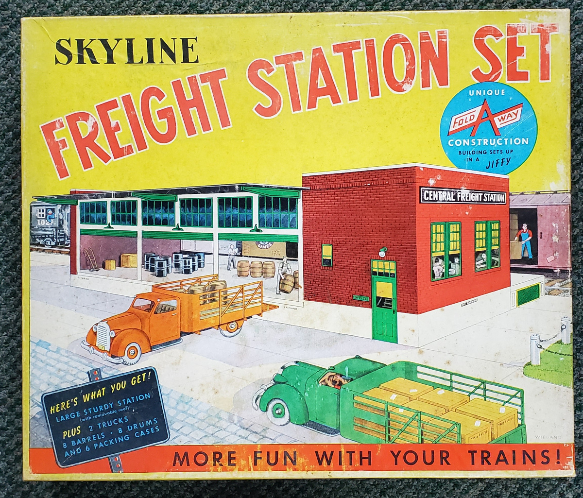 1950's Sklyline No. 230 Freight Station HO Train Fold Away Construction Set in Box 1