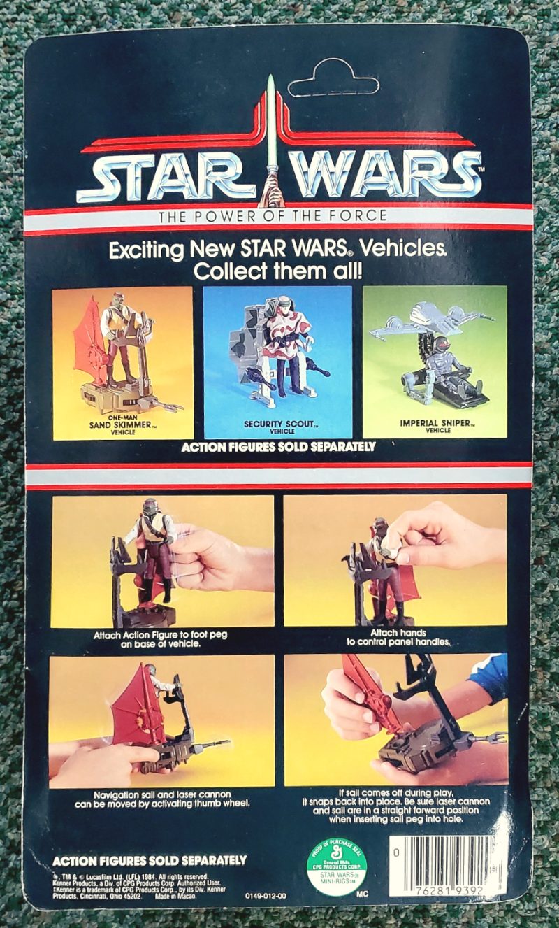 1984 MOC Kenner Star Wars Power of the Force One-Man Sand Skimmer Vehicle - Factory Sealed & Unpunched 2