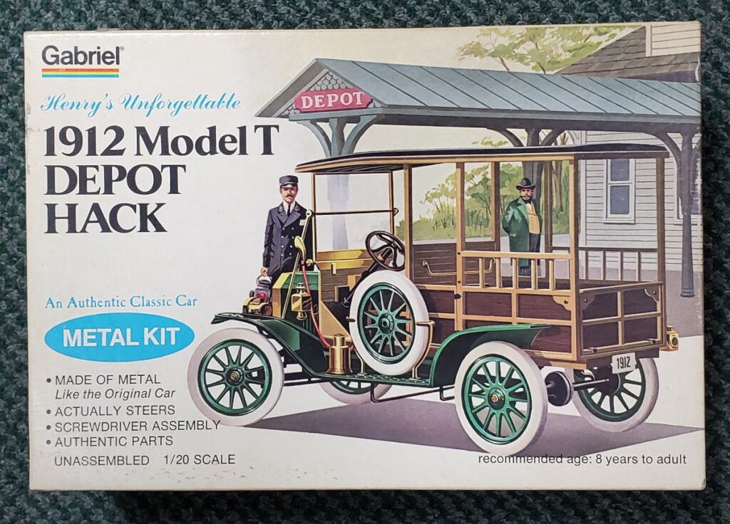 Vintage 1976 Gabriel Henry's Unforgettable 1912 Model T Depot Hack 1:20 Scale Metal Model Kit in Box 1