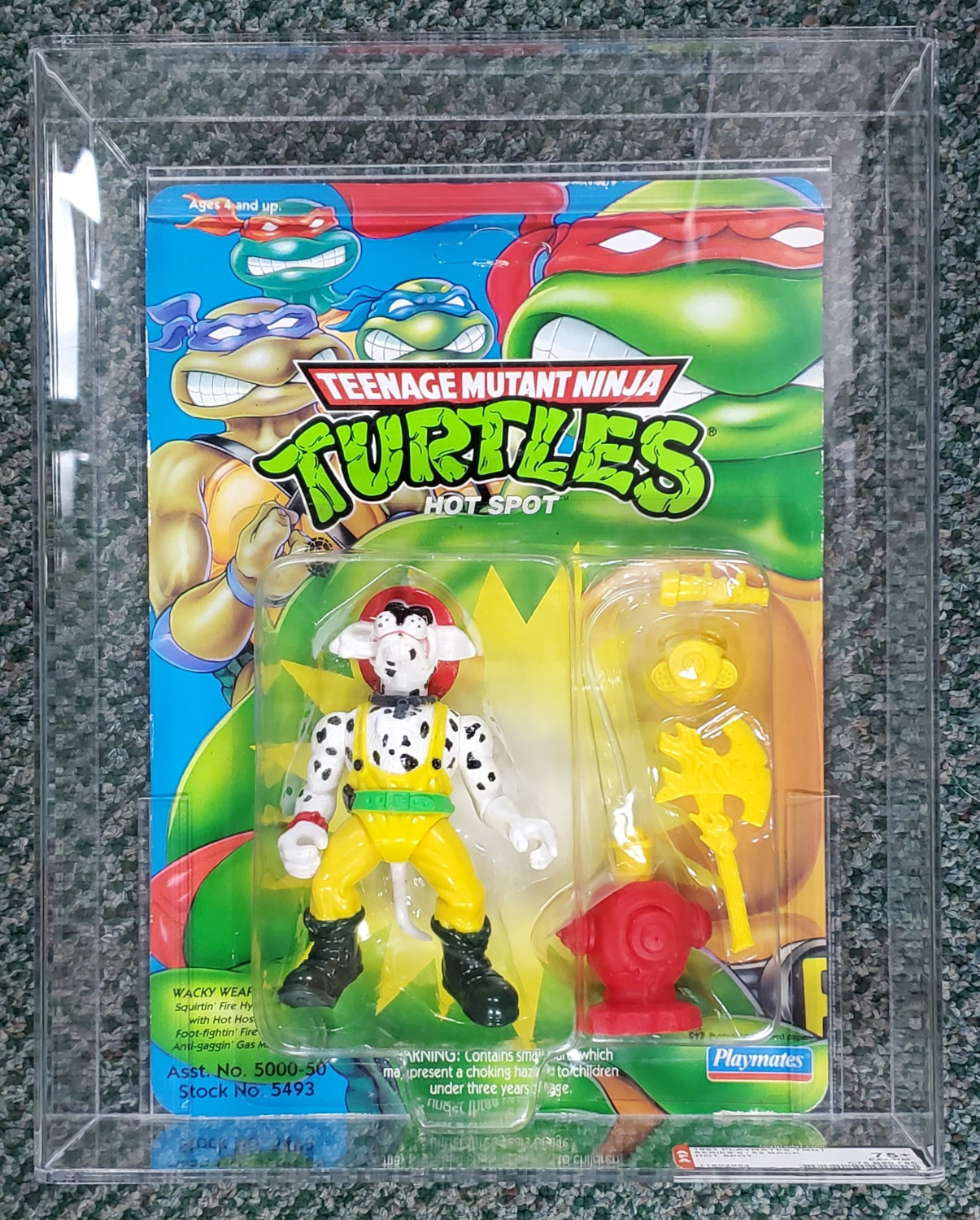 1993 TMNT AFA-Graded 75+ Hot Spot Action Figure on Unpunched Card 1